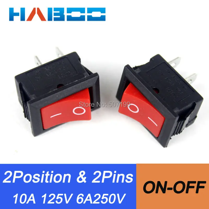 100 шт./лот бытовая техника ВКЛ./ВЫКЛ. SPST KCD1 Electric 2pins2 положения Клавишные