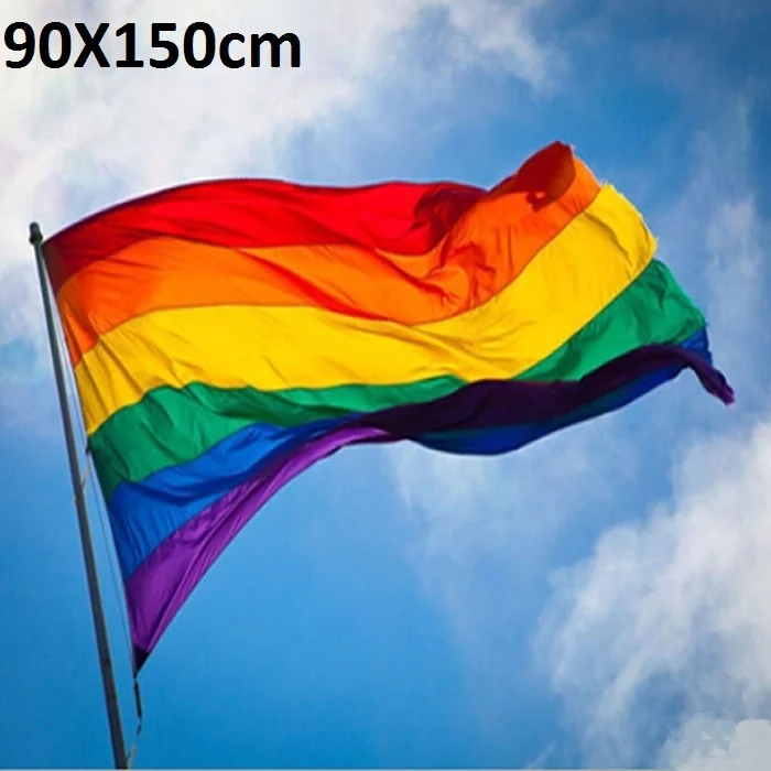1 шт. ЛГБТ флаги Радуга гей баннеры флаг 14*21 см ручной 90x150 полиэстеровый цветной