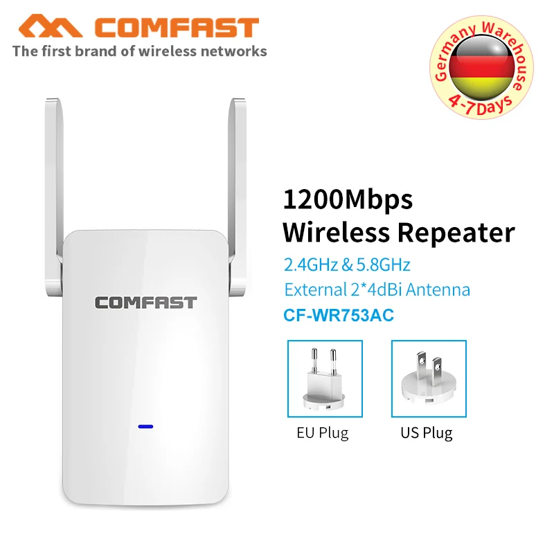 AC Wireless WIFI Repeater 1200Mbps Network Antenna Wifi Extender Signal Amplifier 802.11b/g/n/ac Booster Repetidor |
