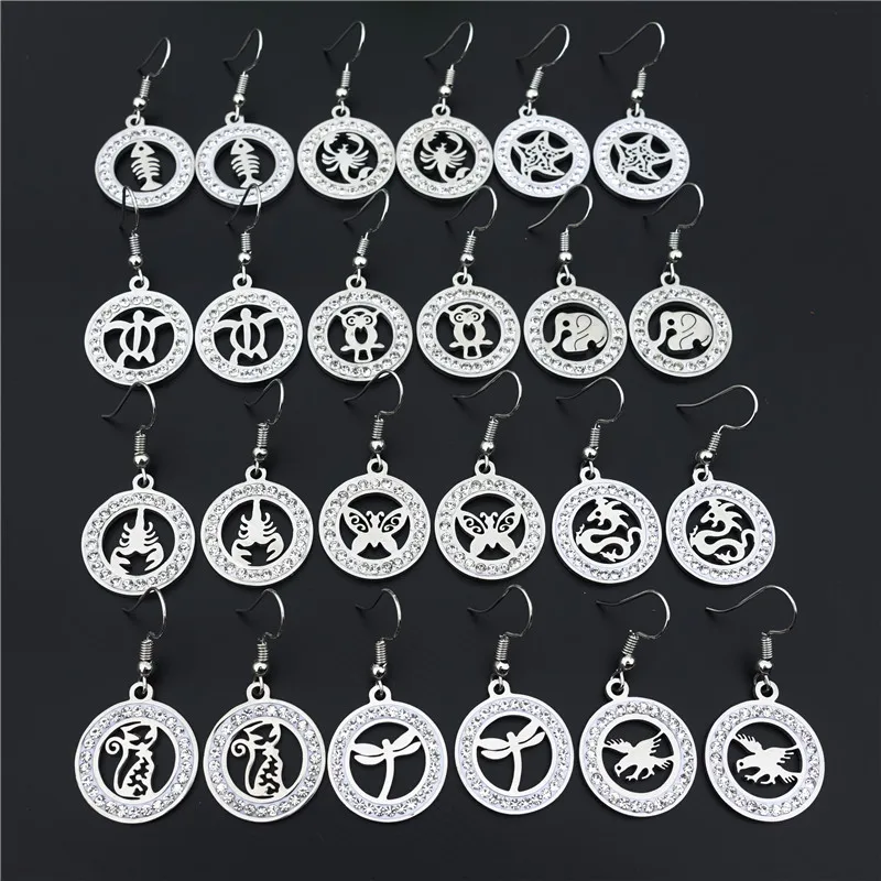 Нержавеющая сталь кошка Орел бабочка Дракон Сова рыбка кость черепаха раки