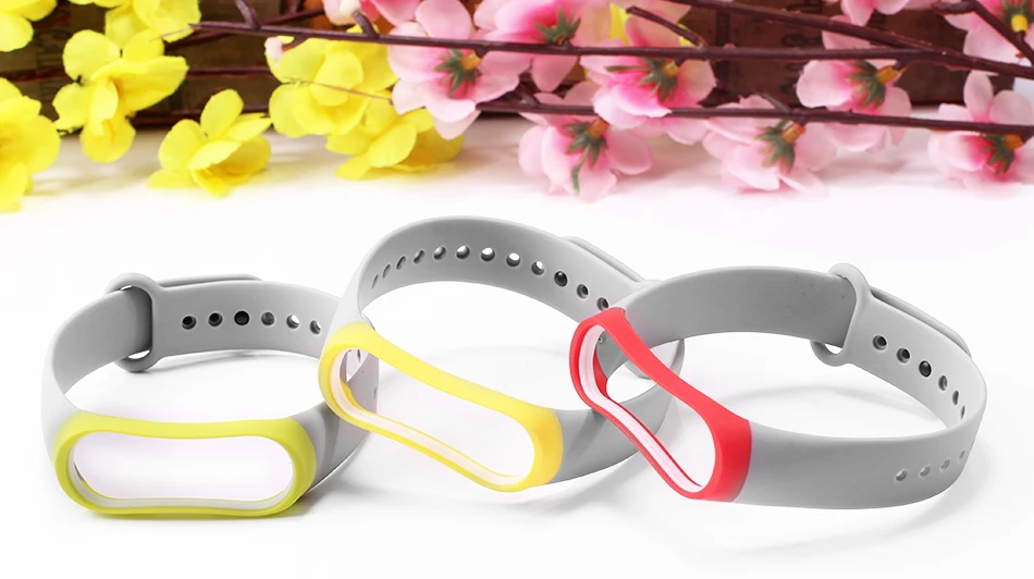 BOORUI mi band 3 ремешка двойной цвет mi band 3 Аксессуары pulseira mi band 3 сменный силиконовый ремешок для xiaomi mi3