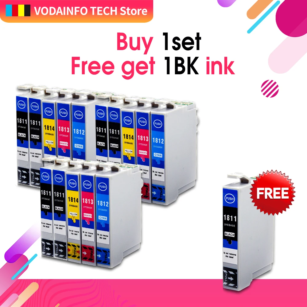 Совместим с 15 шт./16 шт. для чернильных картриджей 18XL T1811 T1814 XP205 XP305 XP322 XP315 XP212 XP402 XP30