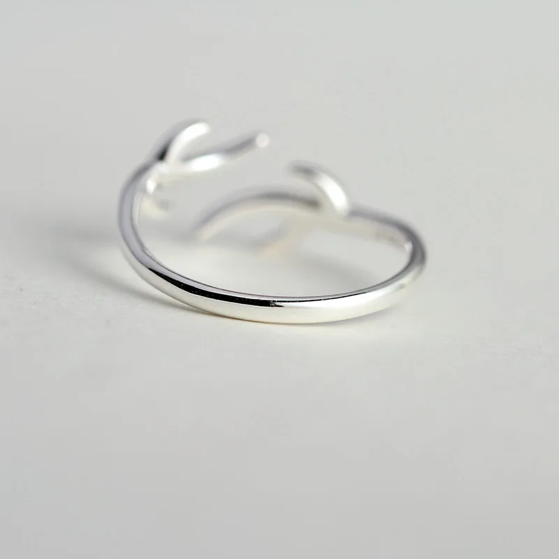 925 серебряные Рога Кольцо для Новинки женщин двойной рог лося открытым