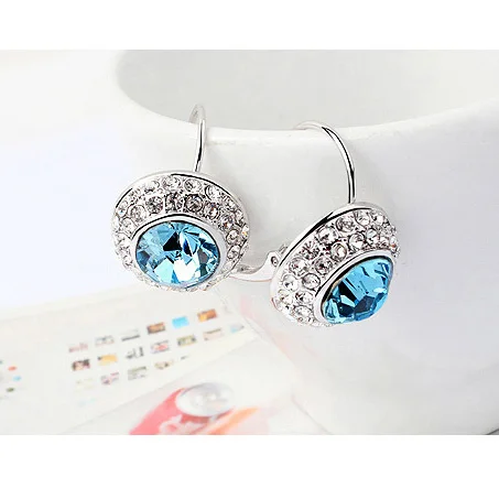 Серьги-капли в Корейском стиле с кристаллами Swarovski для женщин, модные свадебные серьги, ювелирные изделия для помолвки, Brincos Pendientes