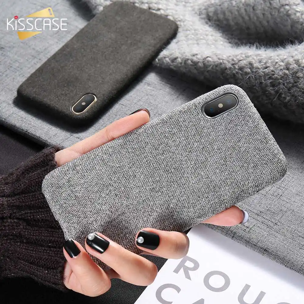 Luxury Cloth Texture Phone Case For iPhone X Soft TPU Cover XR XS Max 6 6s 7 8 Plus Mobile Accessories Funda |