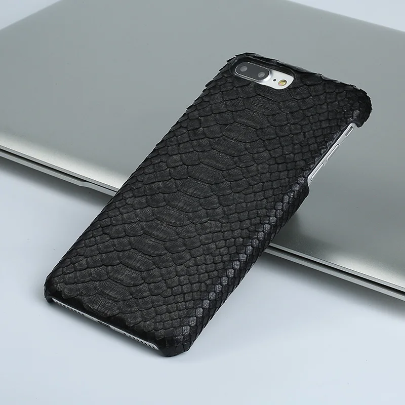 black Чехол из натуральной кожи питона для iphone 11 11Pro X XS XSmax XR 6 8 с рисунком, роскошный защитный чехол - Цвет: black