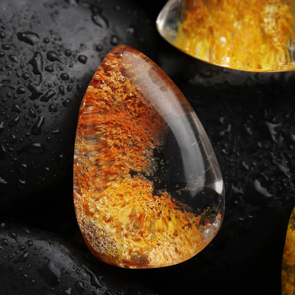1 шт. поделки своими руками с натуральным желтым Ghost Phantom Quartz из кристалов лечебным