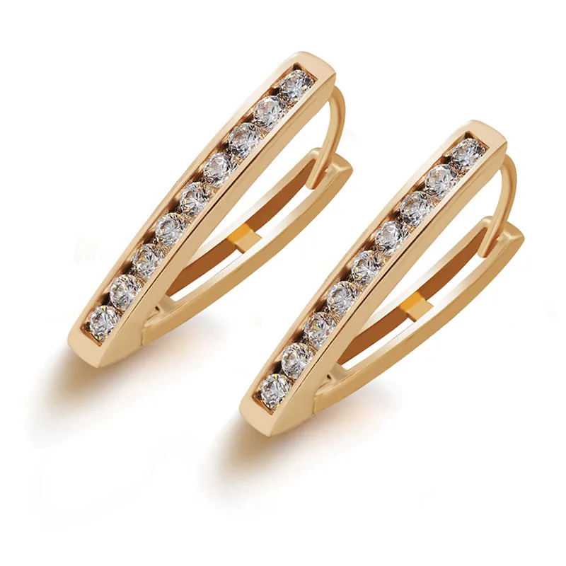 MxGxFam распродажа треугольные серьги-кольца 18-покрытого золота для женщин модные