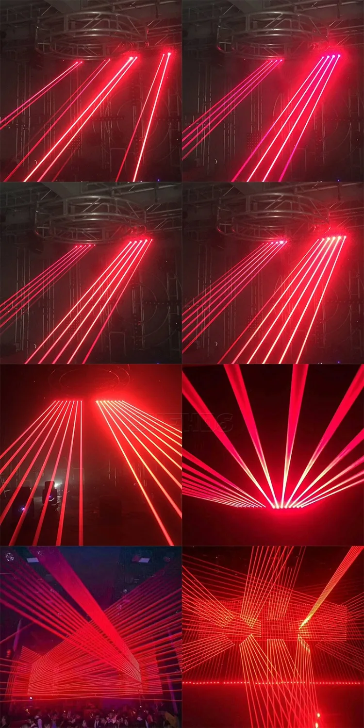 Красный лазер DMX512 с движущимися глазами 8x300 МВт освещение со сценическим