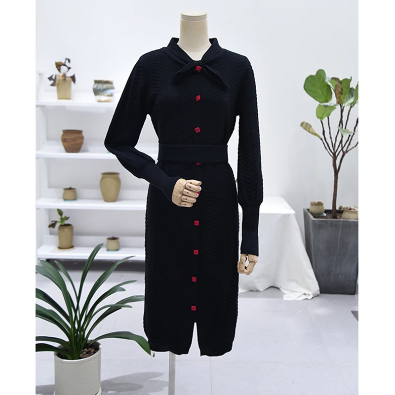 Женское длинное вязаное платье свитер шикарное однобортное офисное футляр с