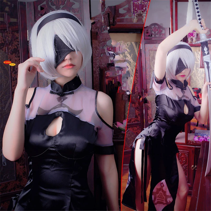 Костюм для косплея из игры NieR:Automata YoRHa тип A № 2 2B колготки Чонсам женское