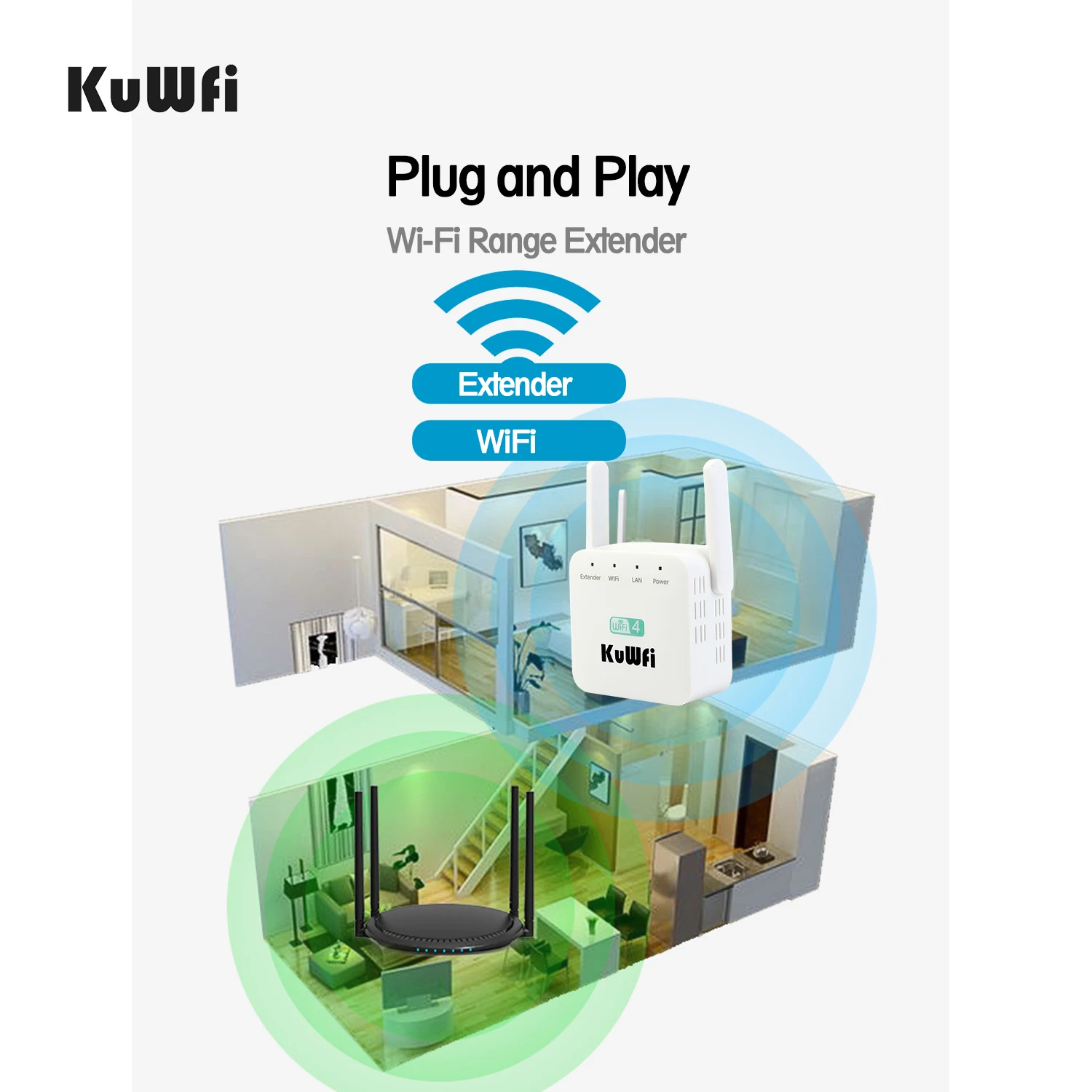 300 Мбит/с Беспроводной ретранслятор Wifi расширитель 2019 новый внешний Wi-Fi диапазона