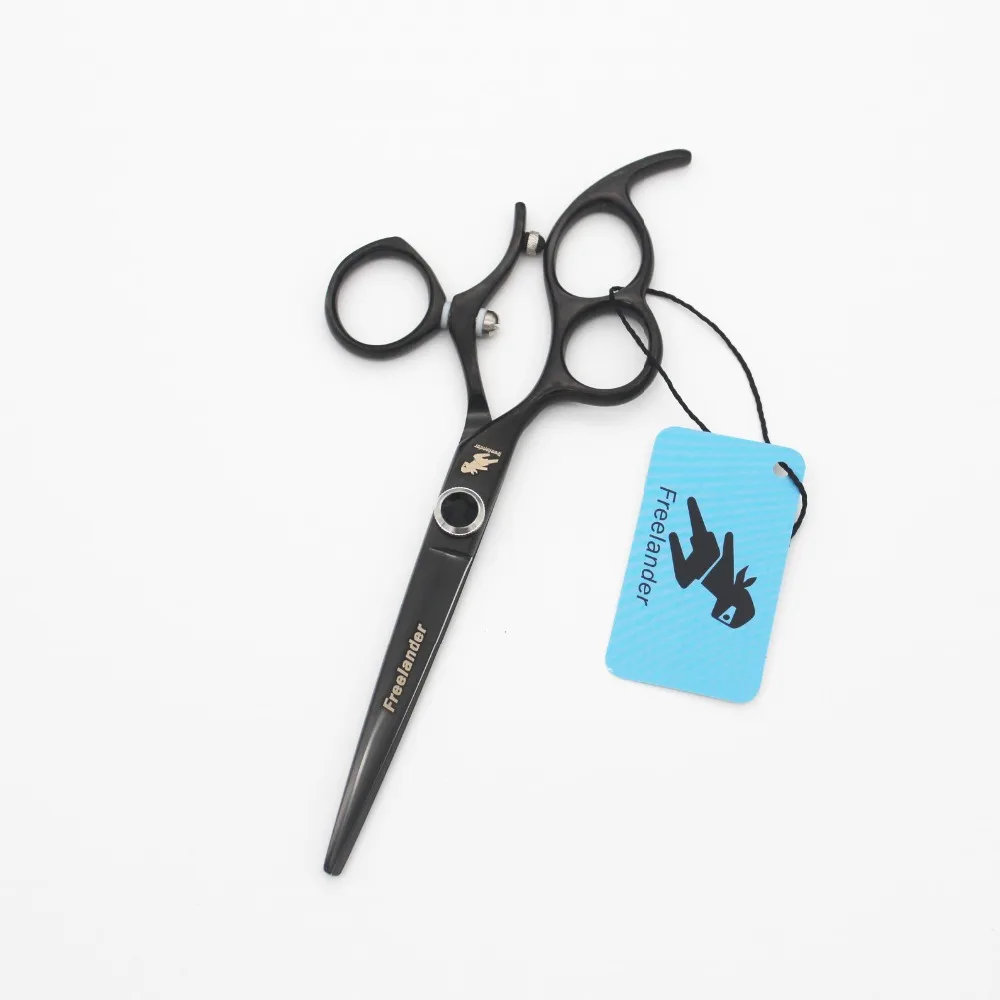 

6.0 inch handles Freelander Black Left hand scissors Flat shears Left-handed scissors Special custom Hairdresser scissors