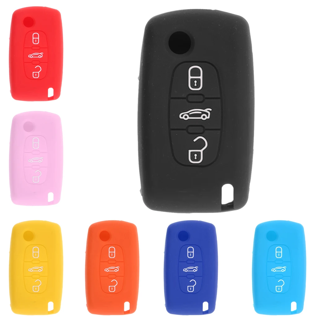 Дистанционный брелок 3 кнопки защитный силиконовый чехол для Peugeot безопасность
