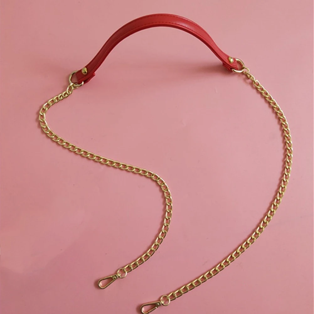 

120cm PU Metal Chain Shoulder Bag Strap Bag Handles Replacement Handbag Buckle Handle DIY Belt Bag Strap Accessories For Bags