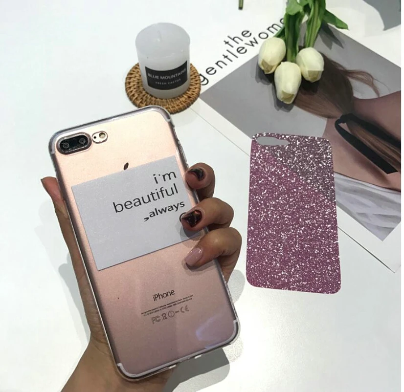 Для iphone 6 Женский чехол Сияющий блестящий для 8 Plus роскошный силиконовый x xs 7 S