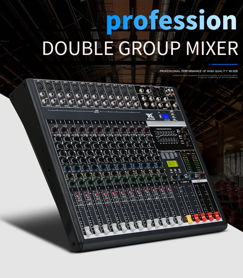 TKL контрольно-8-канальный цифровой Mixer Профессиональное аудио микшерная реверберации и Bluetooth 2USB DJ смесители