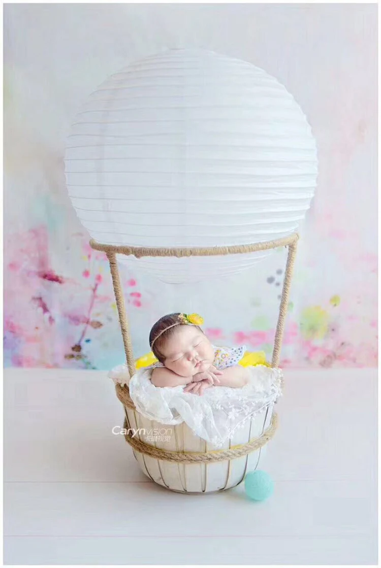 Новорожденный ребенок Фотография огонь шарики реквизит младенец bebe Fotografia аксессуар для детской фотосессии студия горячий воздушный шар корзина реквизит