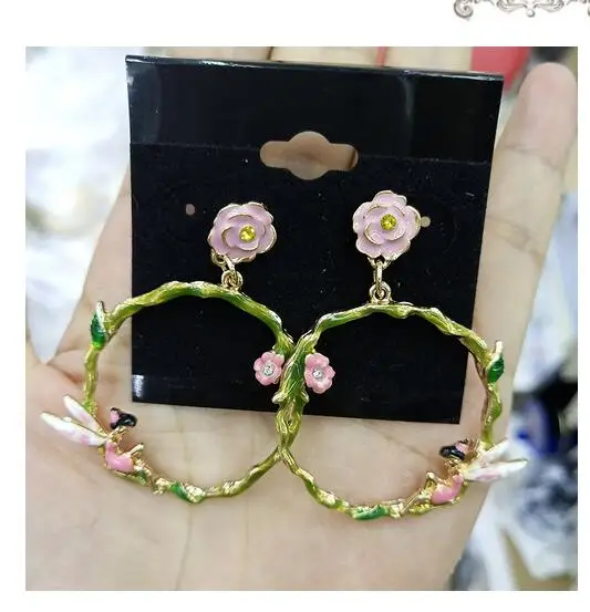 10 шт. самодельные DIY серьги аксессуары Цветочная фея инкрустированные эмалью