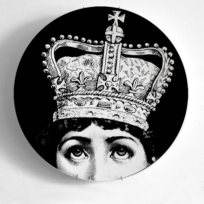 10 10-дюймовая шпилька для Fornasetti таблички для дома украшения Рождественские украшения для ужина пластина декоративная настенная посуда черный, белый цвет настенные тарелки - Цвет: 10