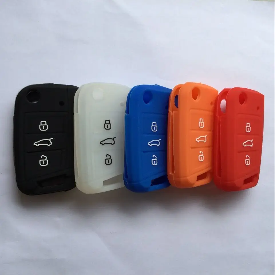 Силиконовый чехол книжка для ключей VW Golf 7 GTI MK7 Lamando Touran L 3 Button SKODA Octavia a7 Sportsvan|silicone