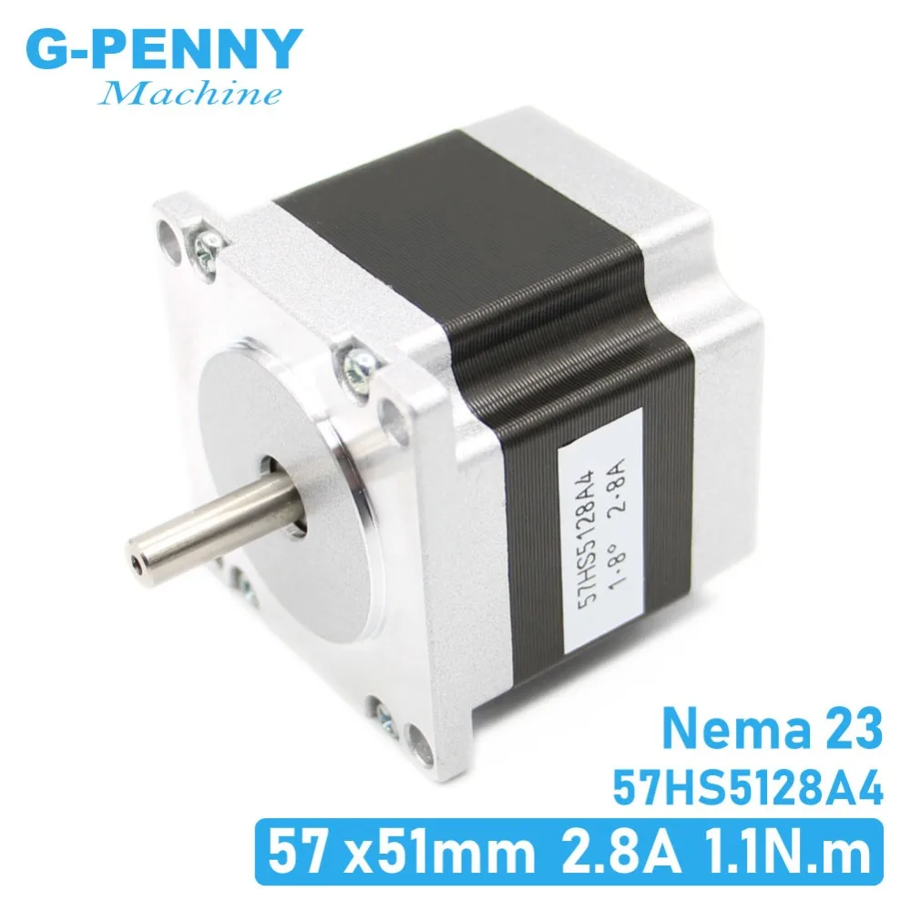 Шаговый двигатель NEMA23 57X51mm 2.8A 1.1N.m шаговый 157Oz in Nema 23 с ЧПУ для гравировального