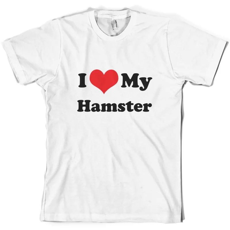 I Love My Hamster-Мужская футболка-10 цветов-Gerbil-Pet-Cage-Animal Mans уникальная хлопковая