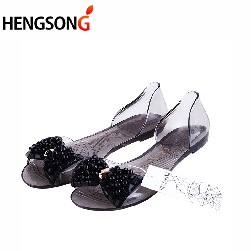 HENGSONG/Sapato Feminino летние сандалии женская модная прозрачная обувь с бантом на