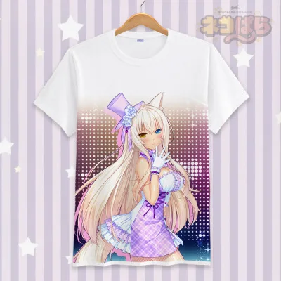 20 NEKOPARA мультфильм дизайн хлопковые футболки для мужчин's женщин Новое поступление Летний стиль короткий рукав косплэй Милая футболк - Цвет: 20