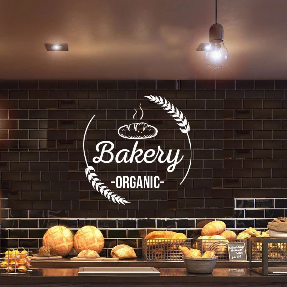Виниловая наклейка Bakeshop табличка для пекарен на стену оконный плакат свежего