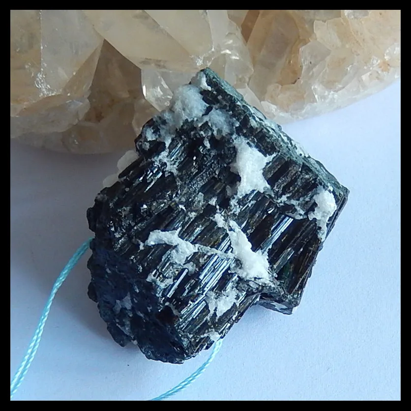 

Natual Gemstone Black Tourmaline Spicemen fashion pendant necklace for women,Fashion jewelry,39x32x20mm,38.6g