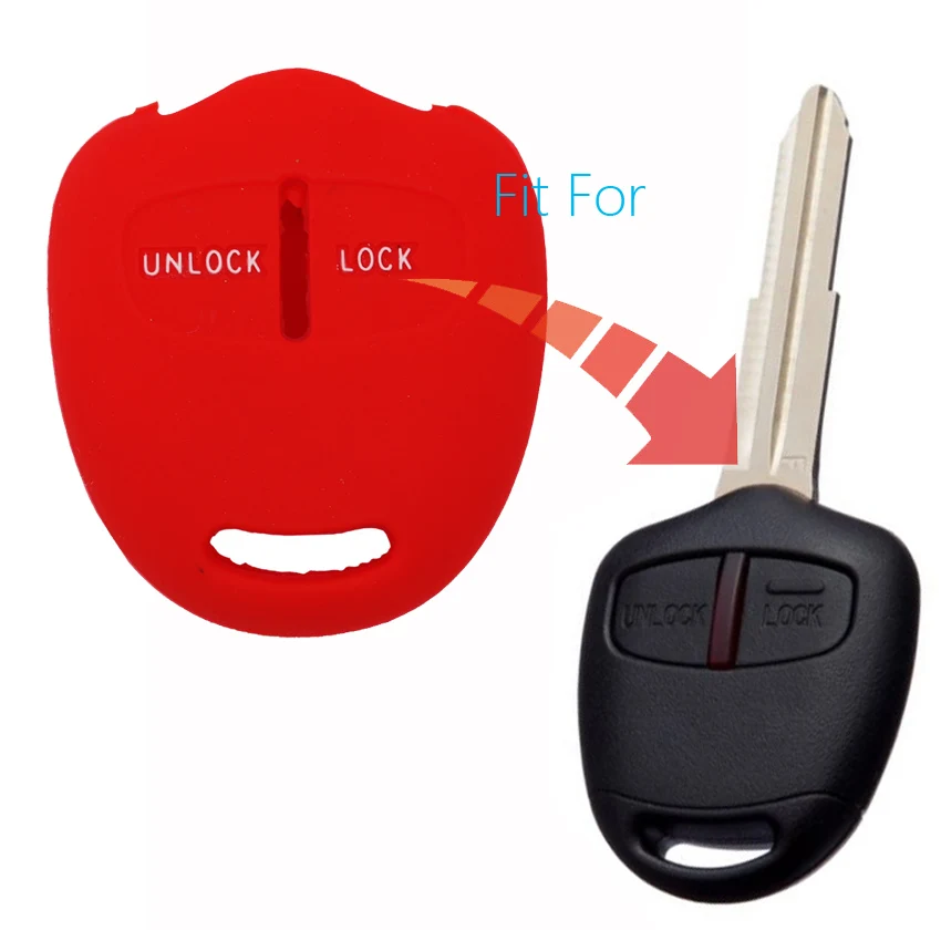 Моющийся Мягкий силиконовый чехол для автомобильного ключа с 2 кнопками Mitsubishi