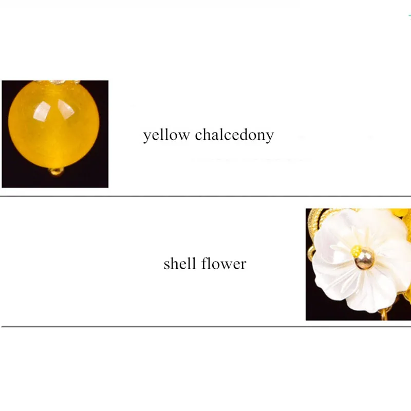 Женские винтажные серьги Yanting ручной работы с желтым халцедоном в этническом