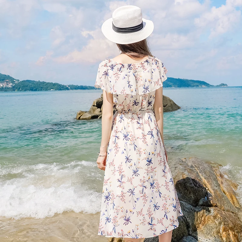 Платье TEAEGG Boho новое элегантное платье с цветочным рисунком плиссированное милое