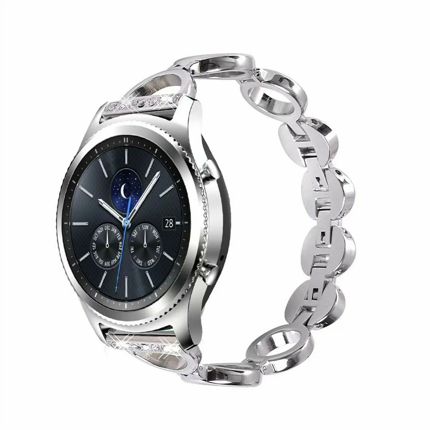 22 ремешок для часов мм samsung Galaxy Watch 46 gear S3 женские Алмазные часы с яркими