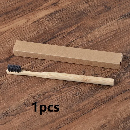 1pc bamboo charcoal Детская бамбуковая зубная щетка 10 шт. детская мягкая Экологичная биоразлагаемая пластиковая зубная щетка es уход за полостью рта бамбуковая зубная щетка эко ручка - Цвет: 1pc bamboo charcoal