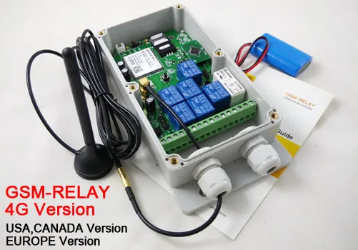 GSM-RELAY GSM Пульт дистанционного управления(семиканальный релейный выход с сигнализацией отключения питания)(версия 4G