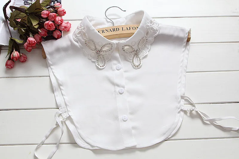 2016 корейская мода женские джинсы съемный воротник рубашки прибытие Поддельные