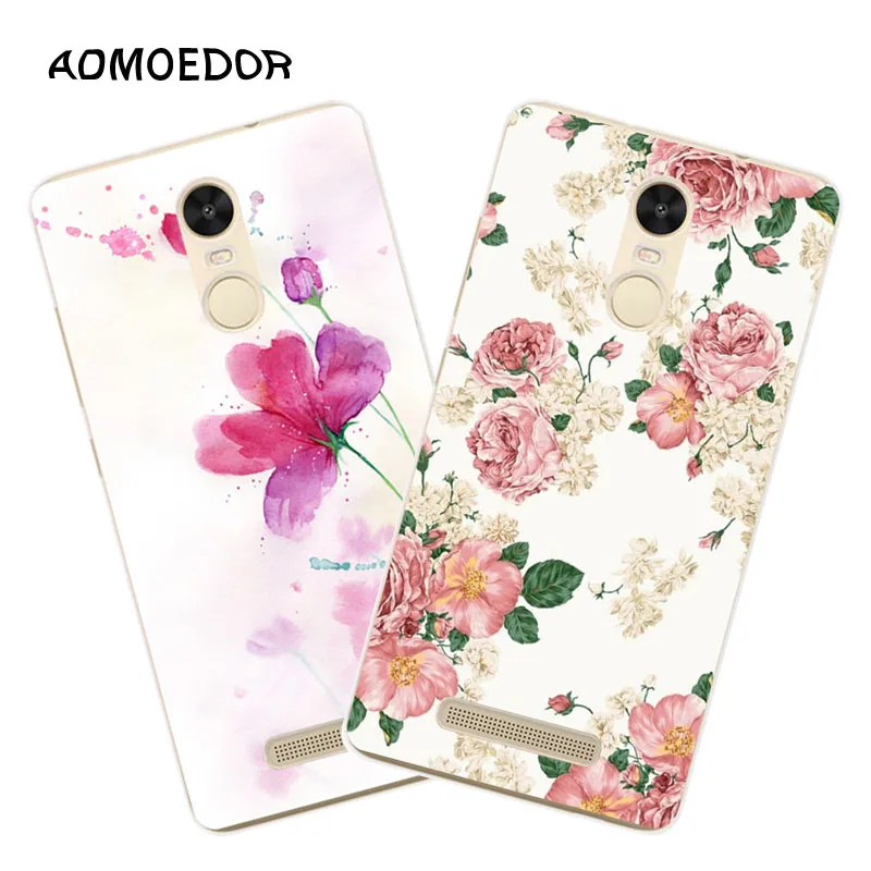 xiaomi redmi note 3 pro Case Silicon beautiful flowers 3D relief Soft TPU Back Cover for Transparent Phone Bags |