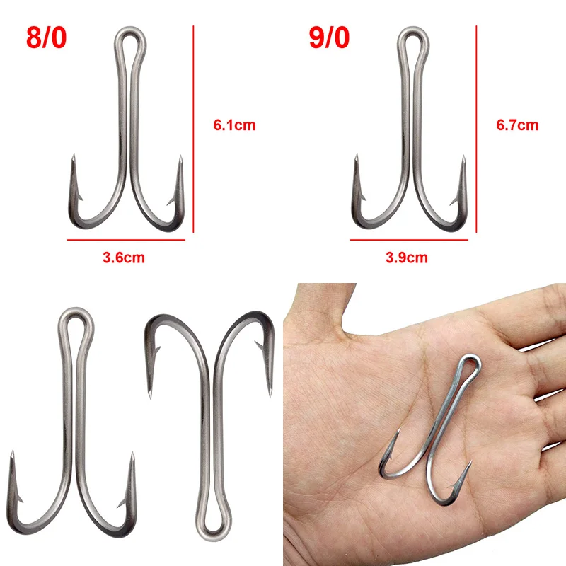 10 шт. двойные рыболовные крючки из нержавеющей стали | Спорт и развлечения