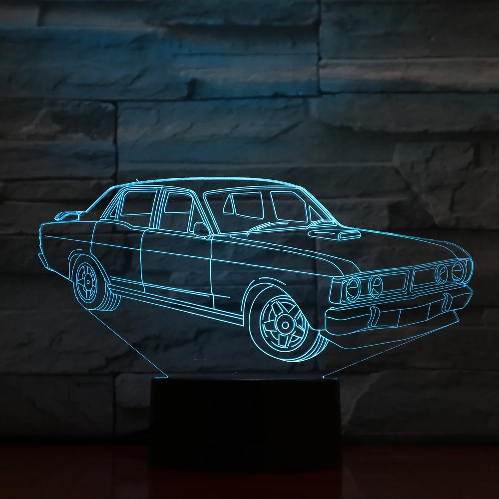 Автомобильный 3D ночник украшение светодиодная лампа для спальни изменяемый цвет