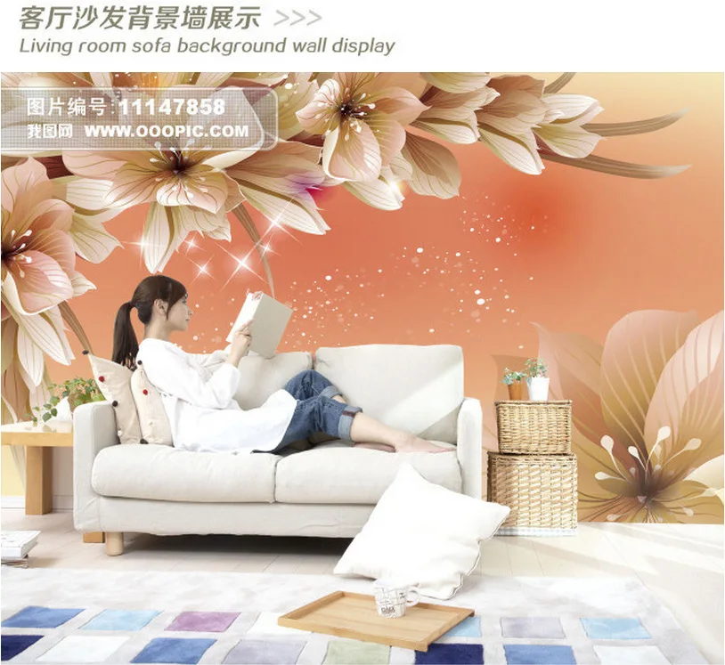 Fashion Flowers Floral 3D Wallpaper Papel De Parede Glitter for Brick Walls 3d Flooring Marble Vinyl Vintage Decor | Обустройство