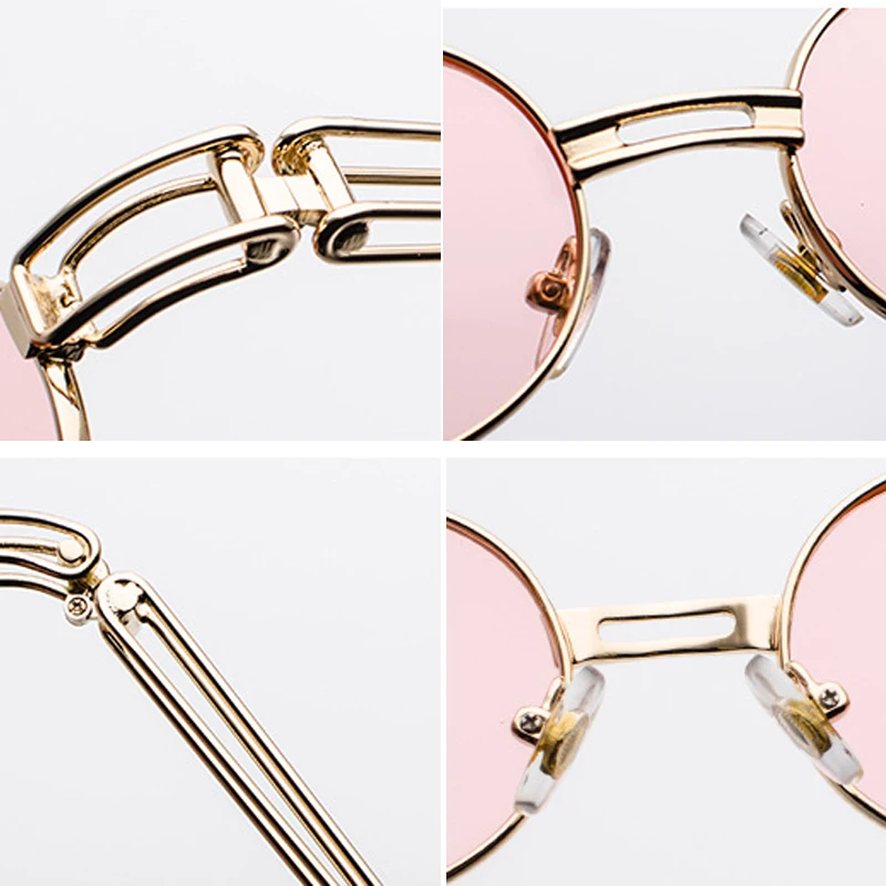 

gothic steampunk sunglasses women metal frame oval shades brand designer sun glasses multi-color men eyewear UV400 oculos de sol