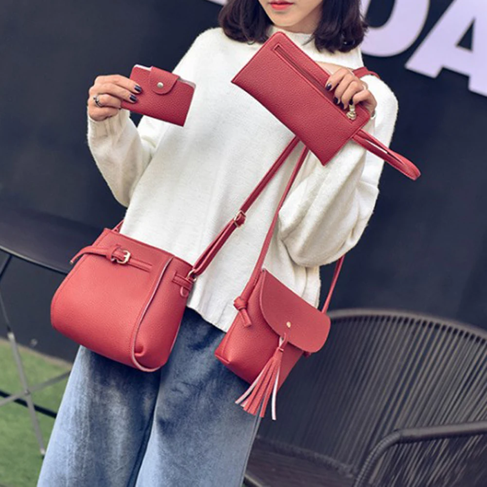 Модная женская сумка с кисточками 1 комплект однотонная Кредитная для карт новая