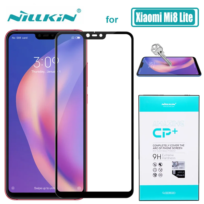 Стекло для Xiaomi Mi 9 Mi9 Mi8 Lite Nillkin CP + Полное покрытие закаленное стекло защита экрана