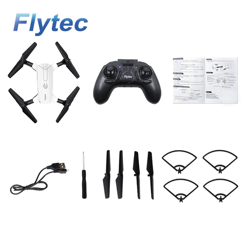 Flytec T17 Складная двойная Wi Fi FPV Follow me (следуй за мной селфи Квадрокоптер с