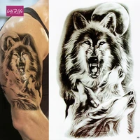 wolf temporary tattoo body art mens womens stick on tattoo howling wolves