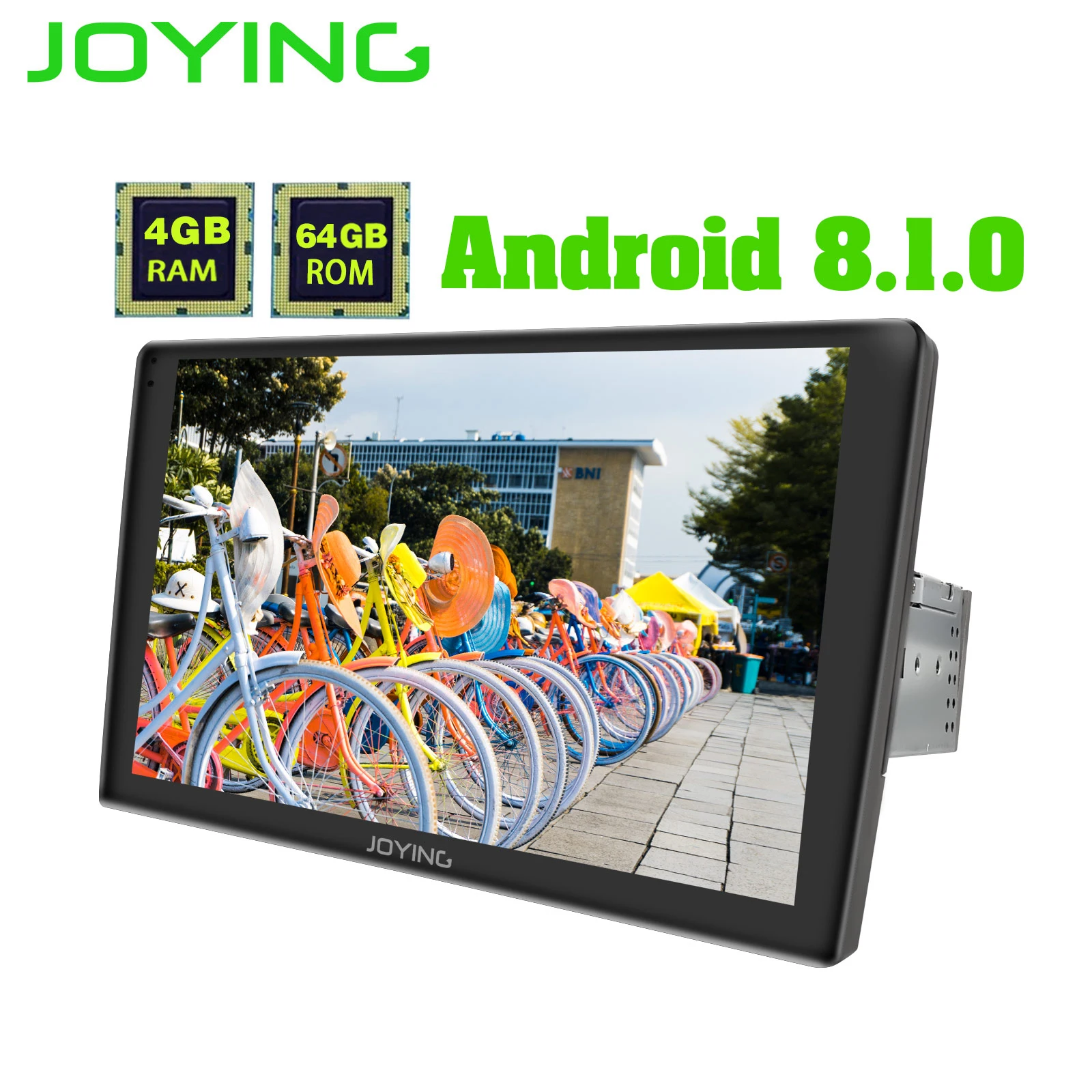 JOYING Автомобильная магнитола Android 8,1 4G+ 64GB 9 дюймов один din 2.5D экран gps плеер аудио поддержка 4G DSP беспроводной Carplay Авторадио BT