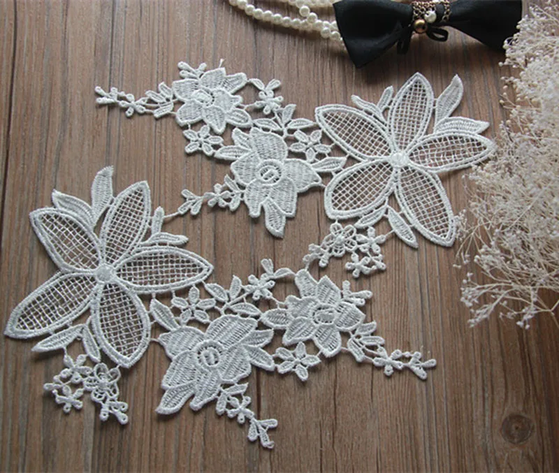 10 шт. Венеция Свадебная Кружевная аппликация платье изысканная вышивка шитьё