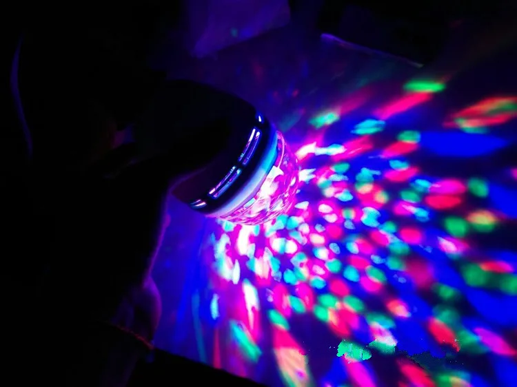 Обновленный E27 3 Вт Хрустальный сценический светильник RGB светодиодный лампочка Лазерная Снежинка проектор Авто Вращающаяся лампа вечерние праздничные танцевальные лампочка для дискотеки